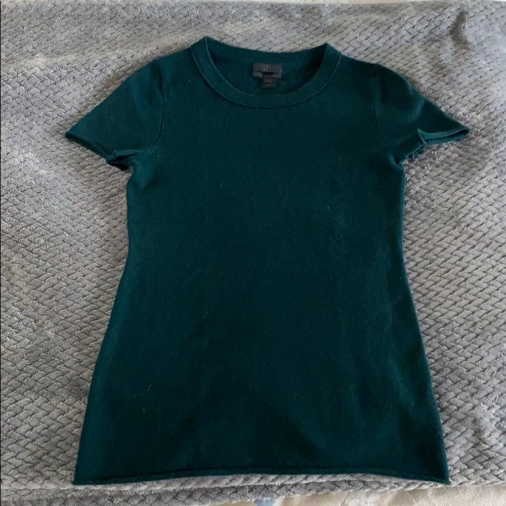 J Crew cashmere T emerald green